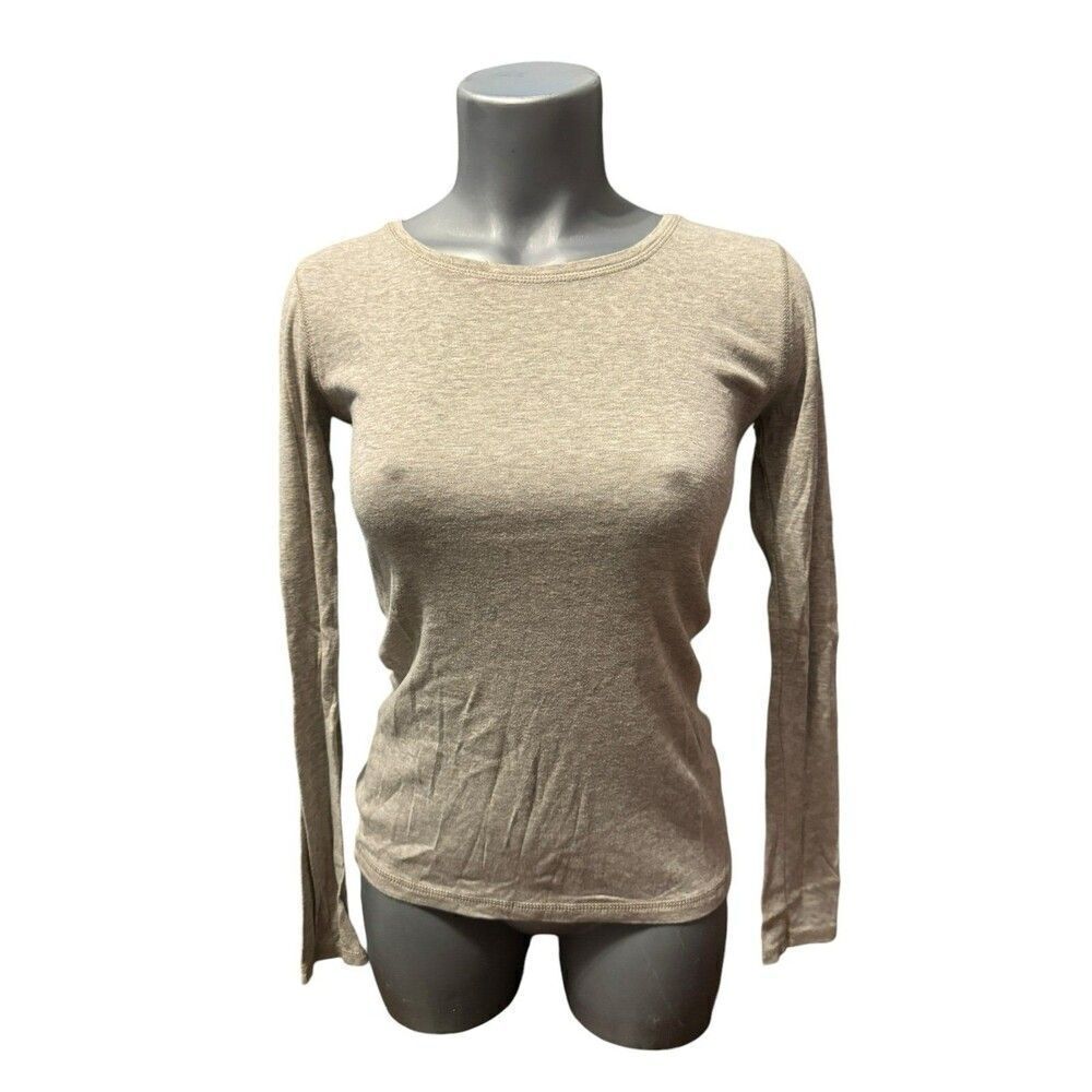 Cynthia Rowley, long sleeve beige every day, shirt, T-shirt XS